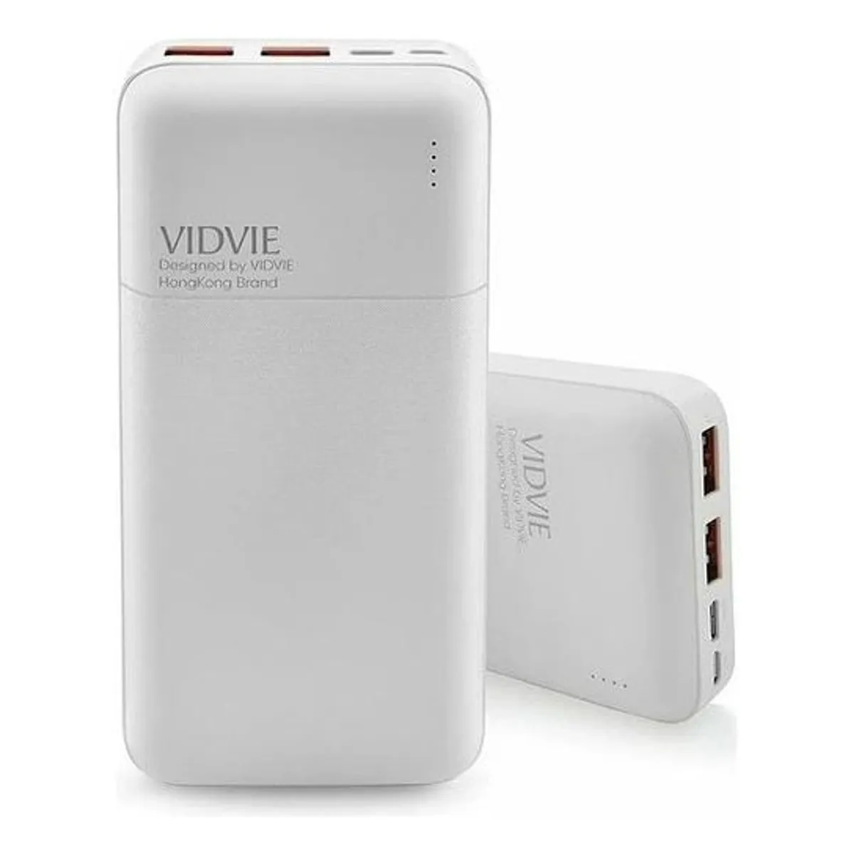 GENERICO - Power Bank 20000 mAh Blanco con Cable USB Incluido