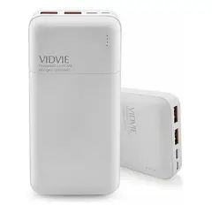 GENERICO - Power Bank 20000 mAh Blanco con Cable USB Incluido