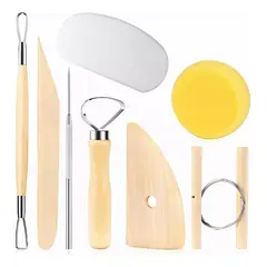 GENERICO - Set de 8 Herramientas de Madera para Esculpir Arcilla