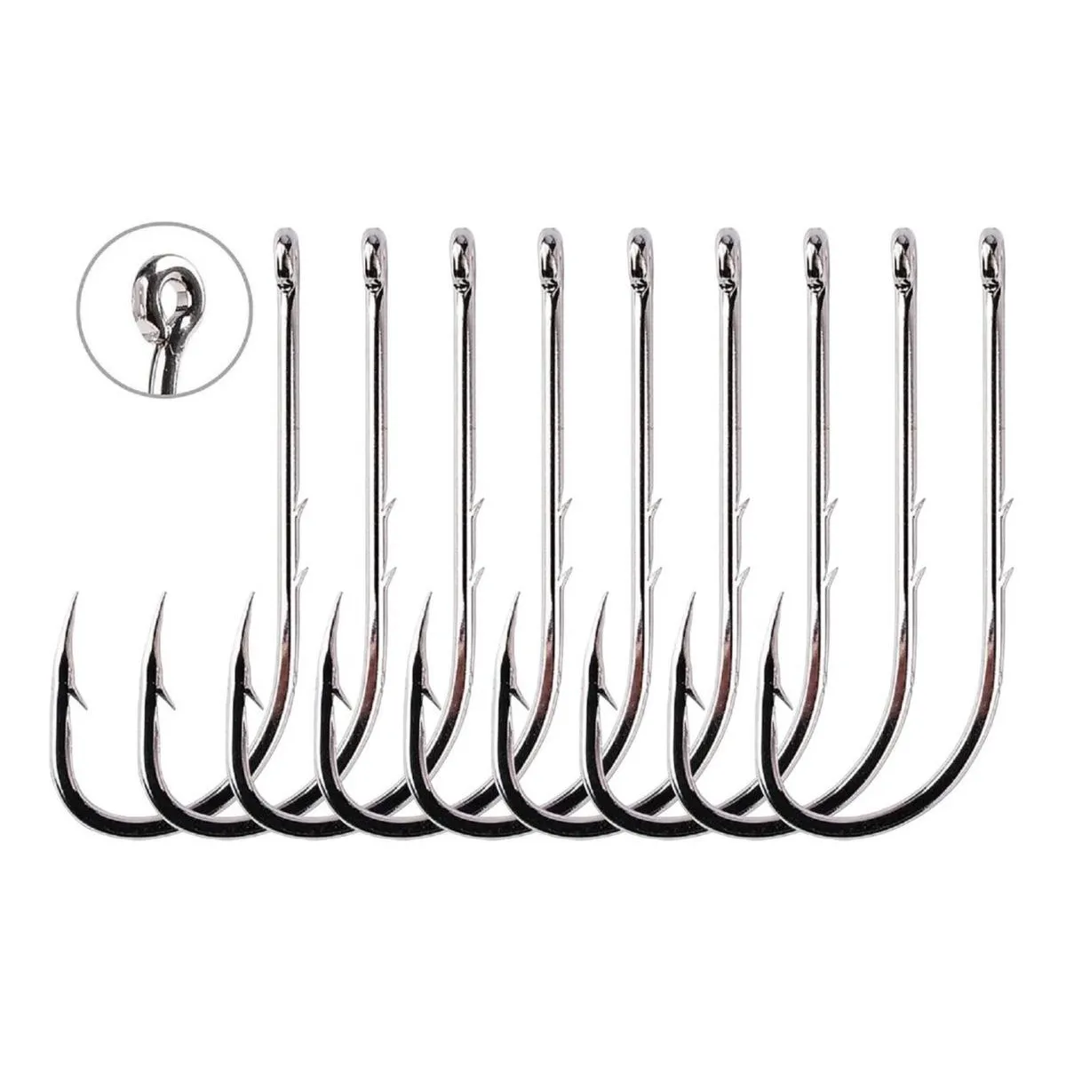 GENERICO - Kit de 9 Anzuelos de Pesca de Acero Inoxidable