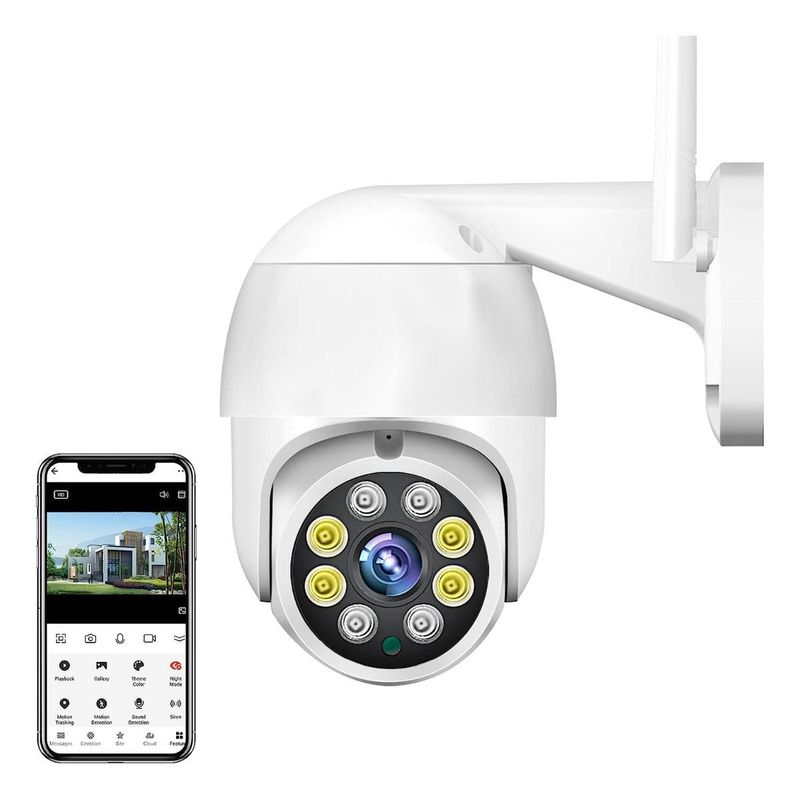 GENERICO - Cámara de Seguridad Wifi Exterior con Visión Nocturna