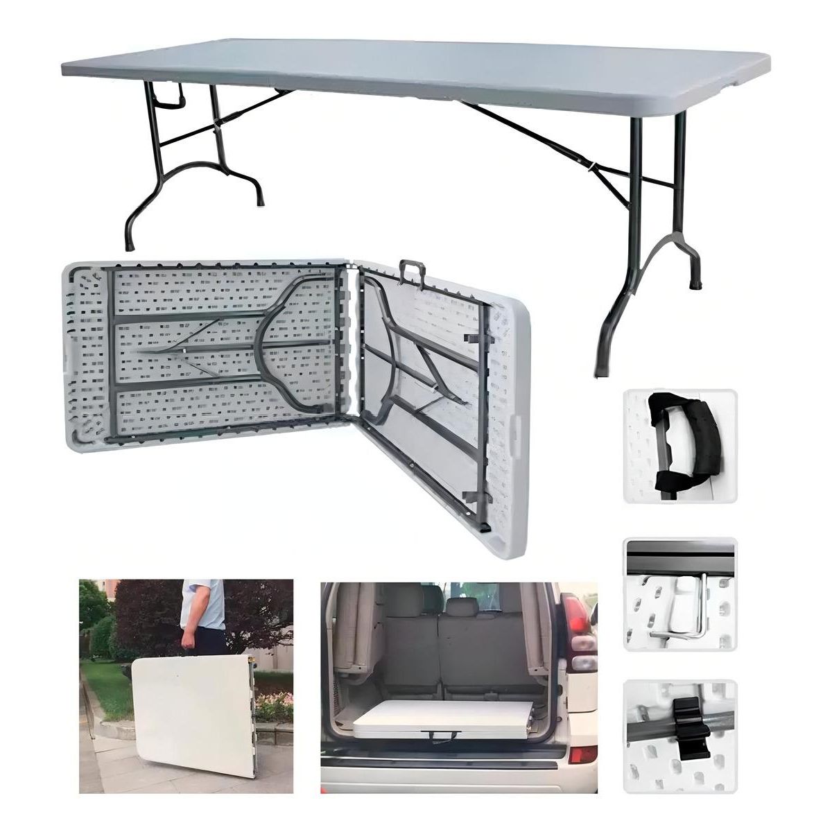 GENERICO - Mesa Plegable Tipo Maleta 180 m para Camping Resistente