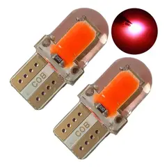 GENERICO - Pack de 2 Ampolletas LED T10 5W Siliconado Rojo 12V
