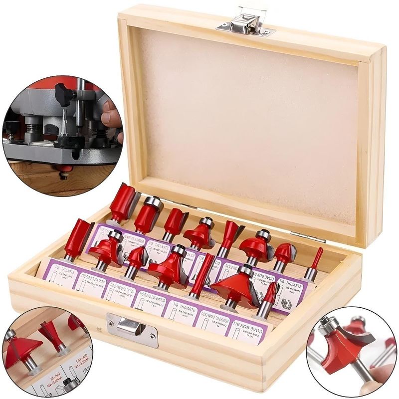GENERICO - Set de Fresas para Router de Madera con Caja de Almacenaje