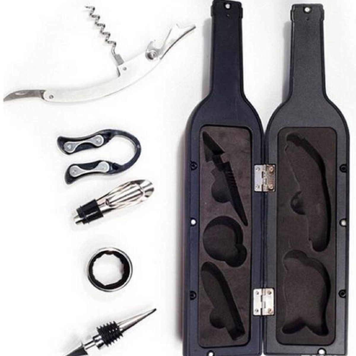 GENERICO - Set de Coctelera y Herramientas de Vino 6 Piezas