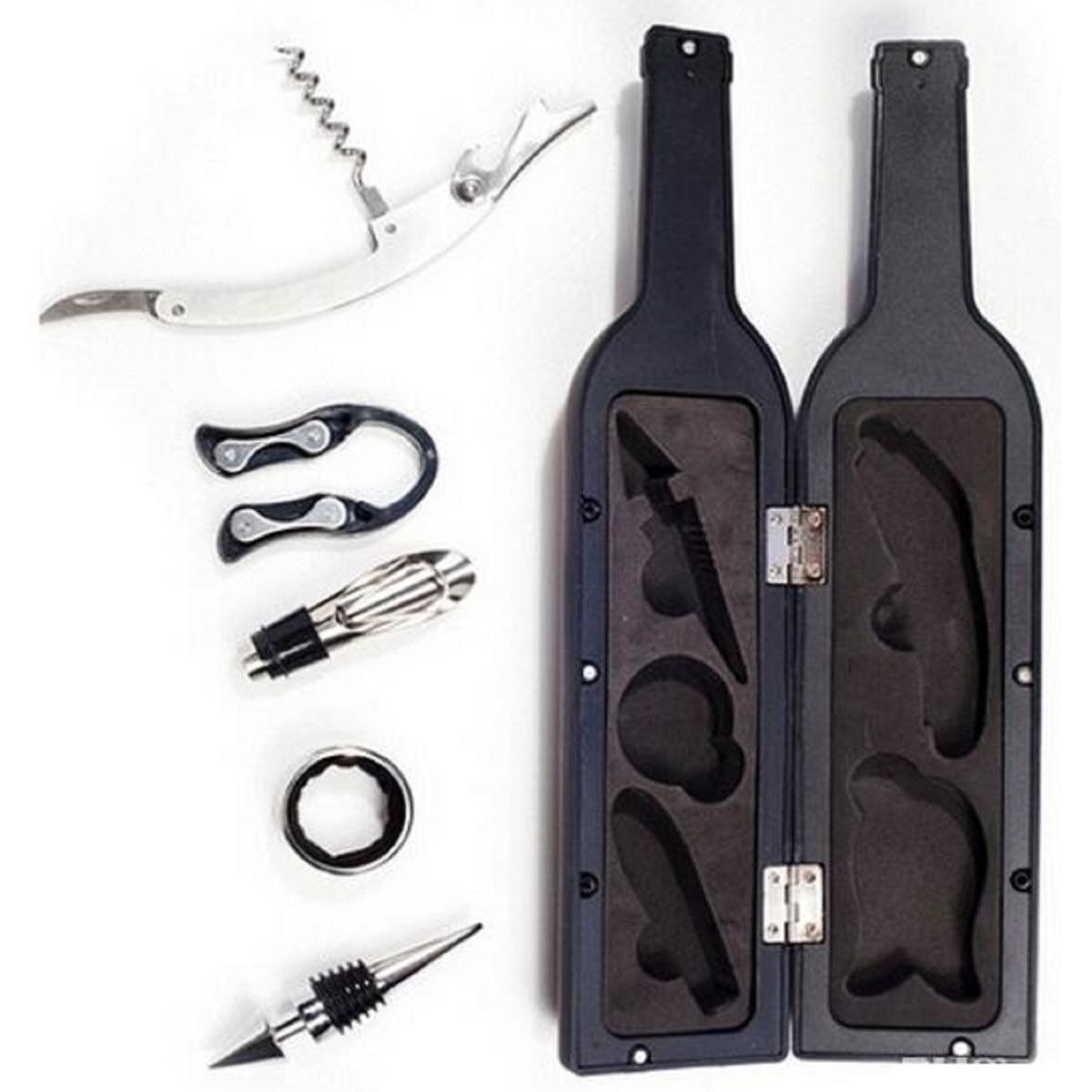 GENERICO - Set de Coctelera y Herramientas de Vino 6 Piezas