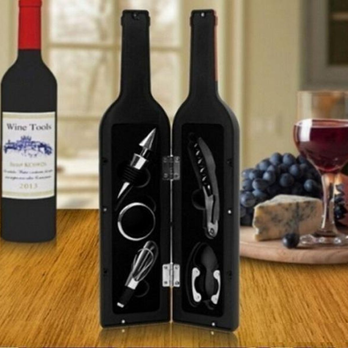 GENERICO - Set de Coctelera y Herramientas de Vino 6 Piezas