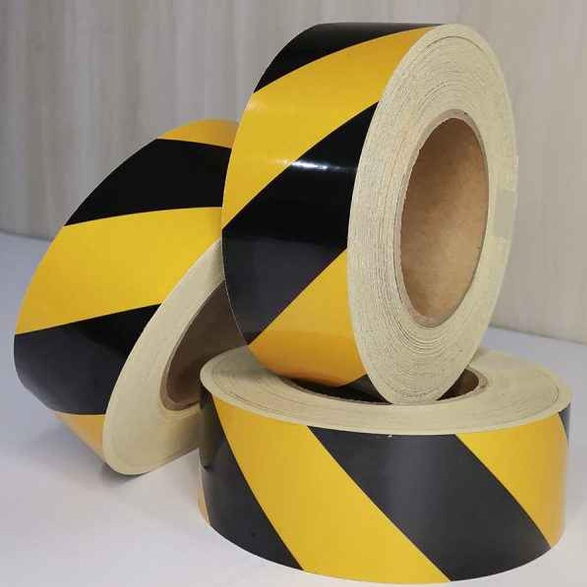 GENERICO - Pack de 3 Cintas Delimitadoras Amarillo-Negro 30mx48mm