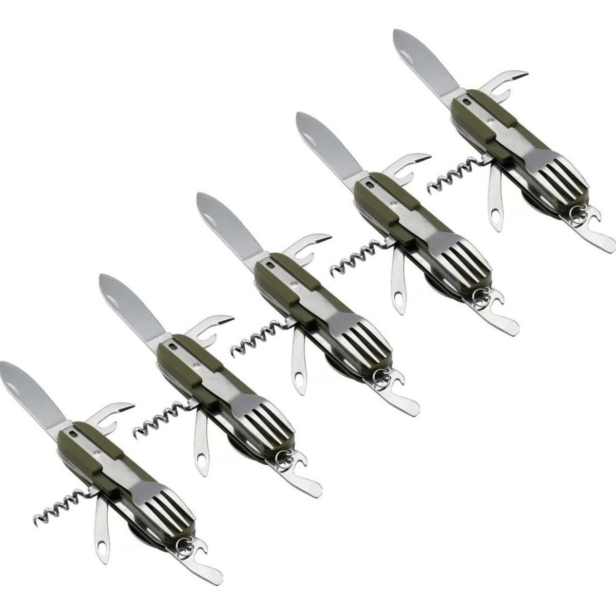 GENERICO - Set de Cubiertos Plegables para Camping y Supervivencia