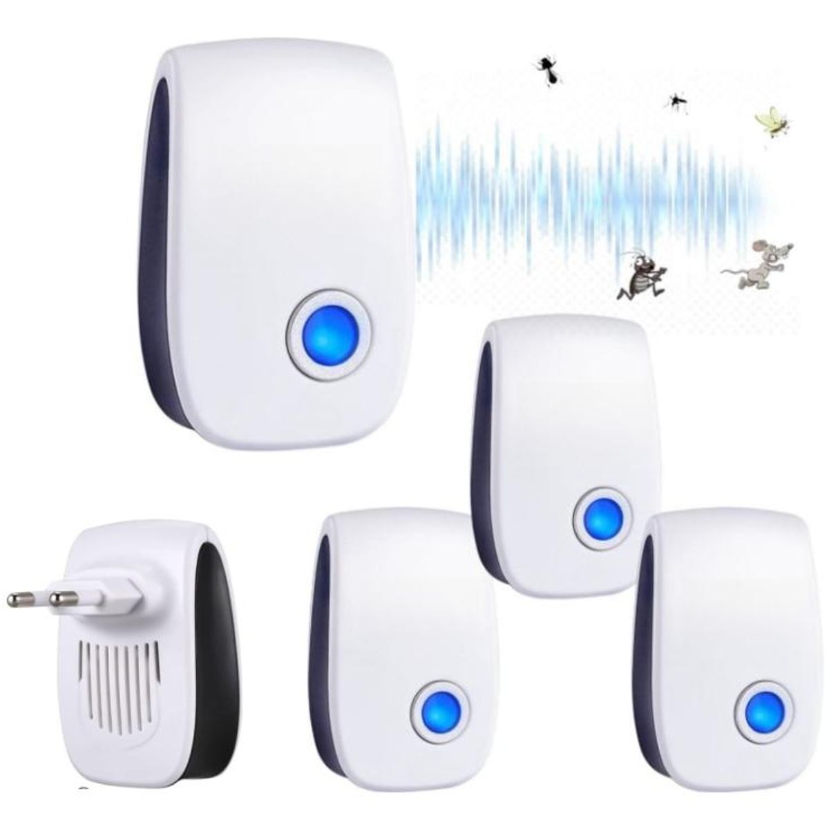 GENERICO - Pack de 3 Repelentes Ultrasónicos para Plagas y Mosquitos