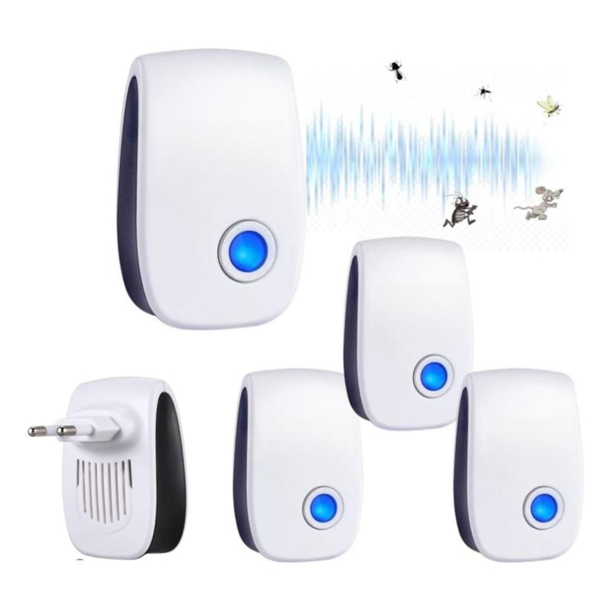 GENERICO - Pack de 3 Repelentes Ultrasónicos para Plagas y Mosquitos