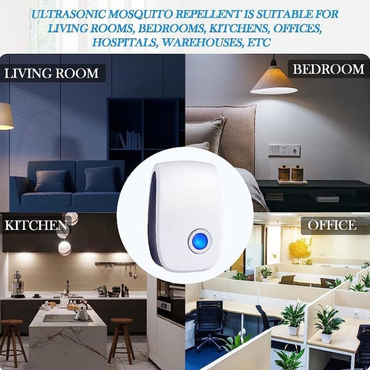 GENERICO - Pack de 3 Repelentes Ultrasónicos para Plagas y Mosquitos