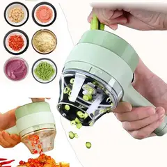 GENERICO - Mini Procesador Eléctrico USB Verde con Cortadora Integrada