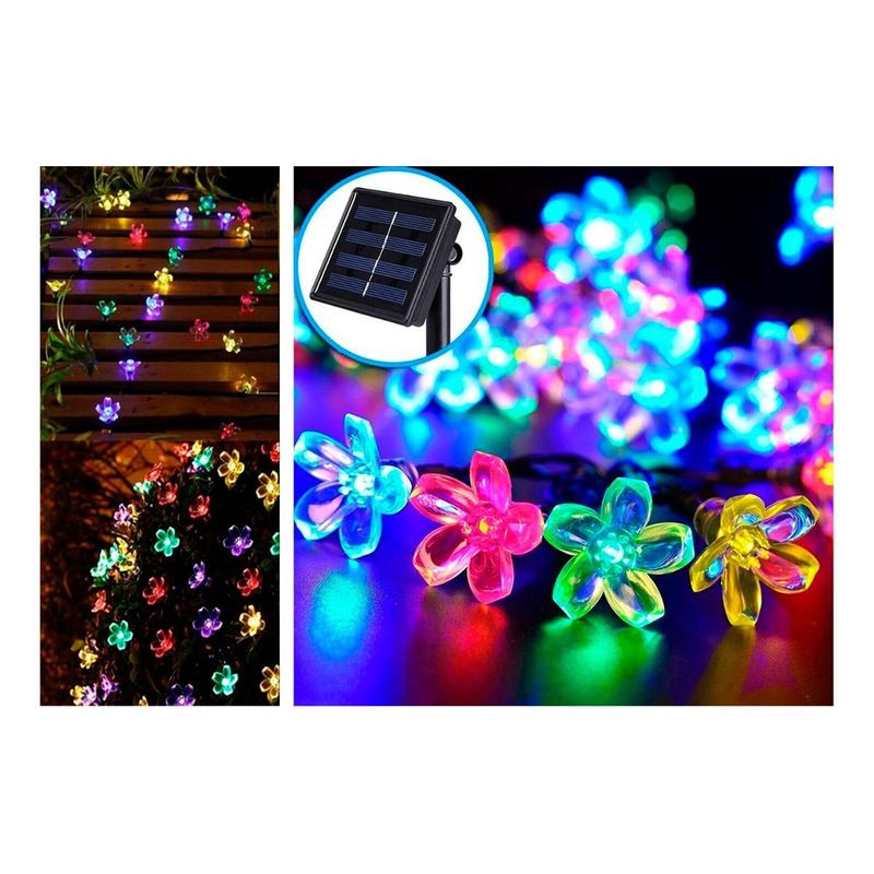 GENERICO - Guirnalda Solar de Luces LED Multicolor para Exterior 6m.