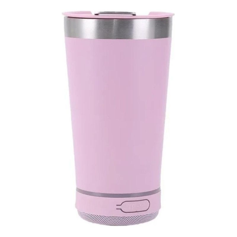 GENERICO - Vaso Térmico con Parlante y Abre Botellas Rosa 473 ml