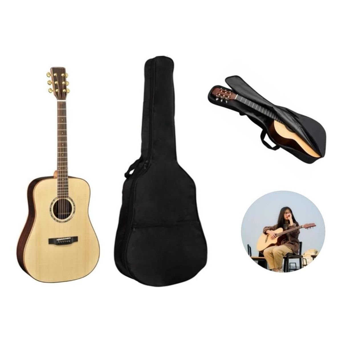 GENERICO - Funda para Guitarra Acústica de 41 Pulgadas de 106 cm