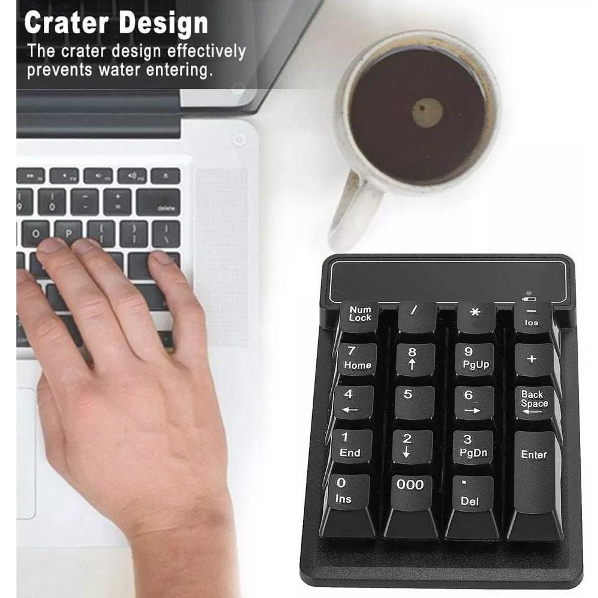 GENERICO - Teclado Numérico Inalámbrico 24 GHz Resistente al Agua.