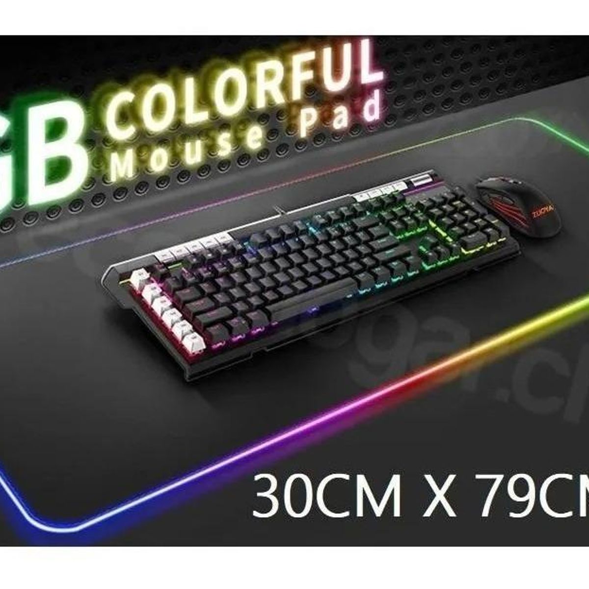 GENERICO - Mouse Pad Gamer XL RGB 80x30 cm Antideslizante