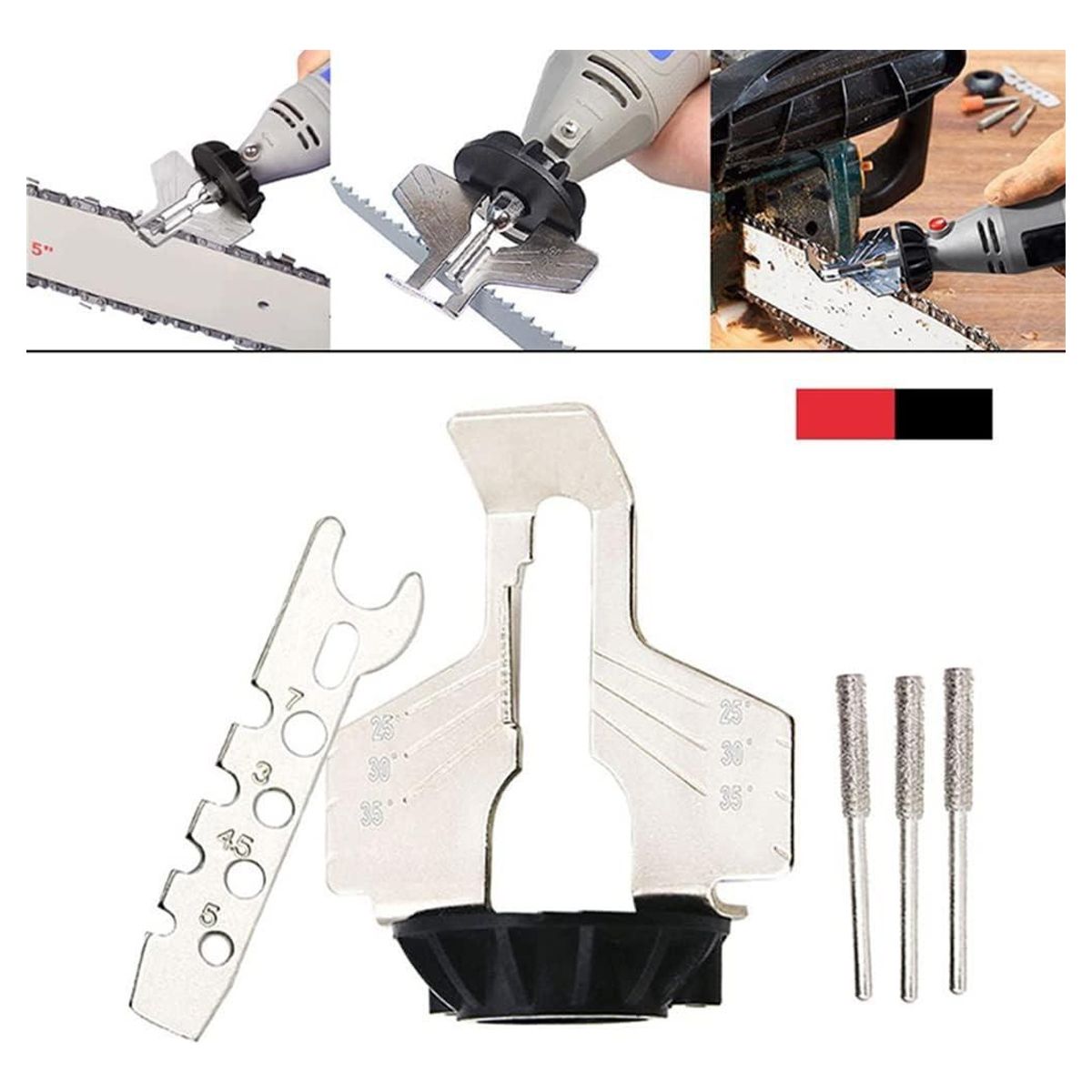 GENERICO - Kit de Afilado de Motosierra con Taladro Guía