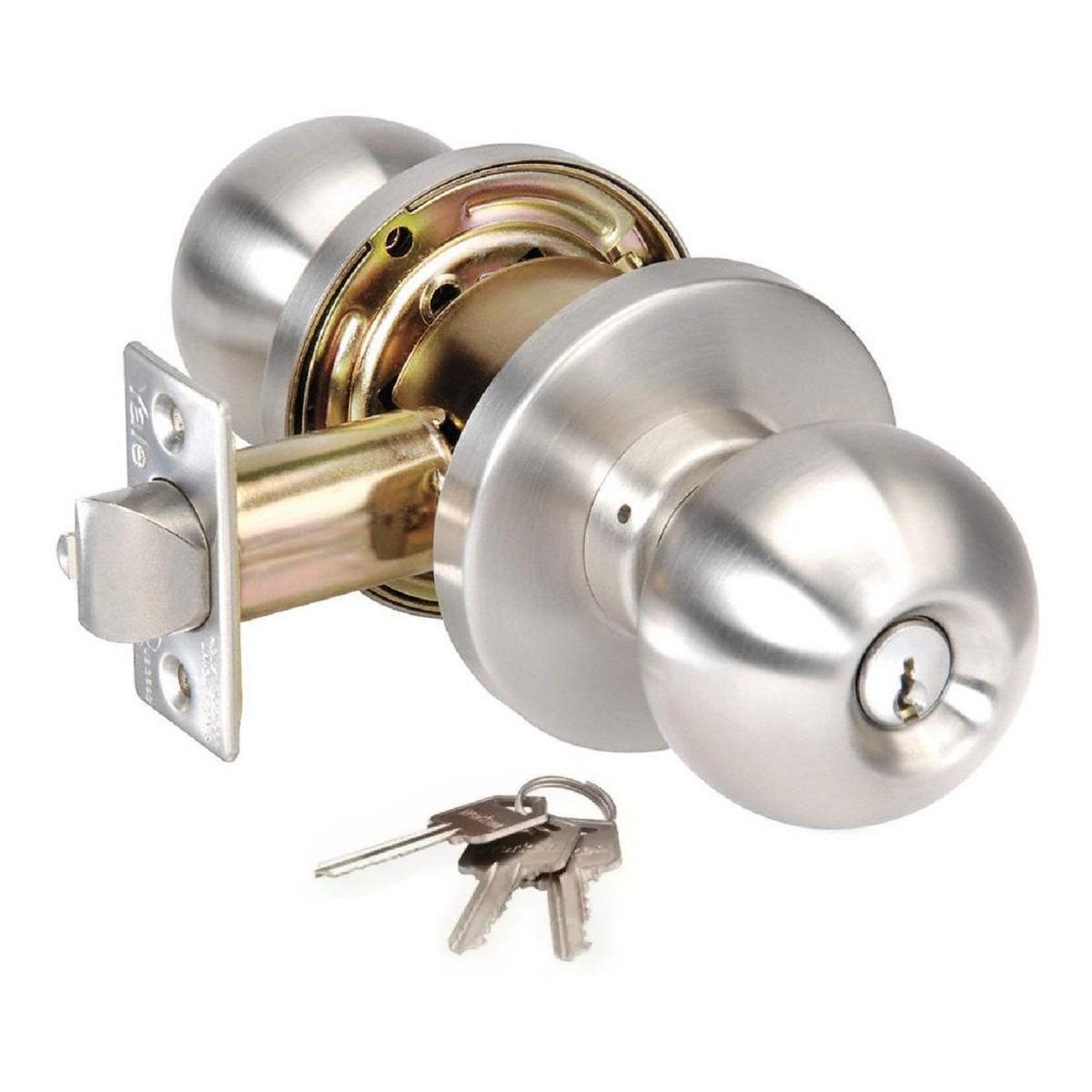 GENERICO - Cerradura Cilíndrica de Acero Inoxidable para Puerta.