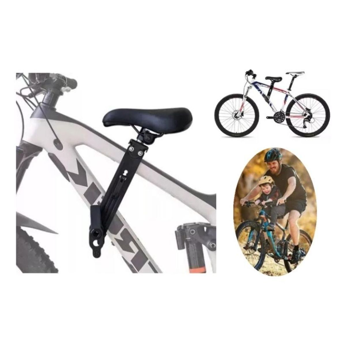 GENERICO - Asiento Infantil Ajustable para Bicicleta MTB 2-5 Años