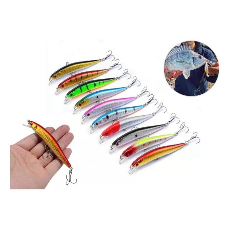 GENERICO - Set de 10 Señuelos Crankbait para Pesca de 11 cm