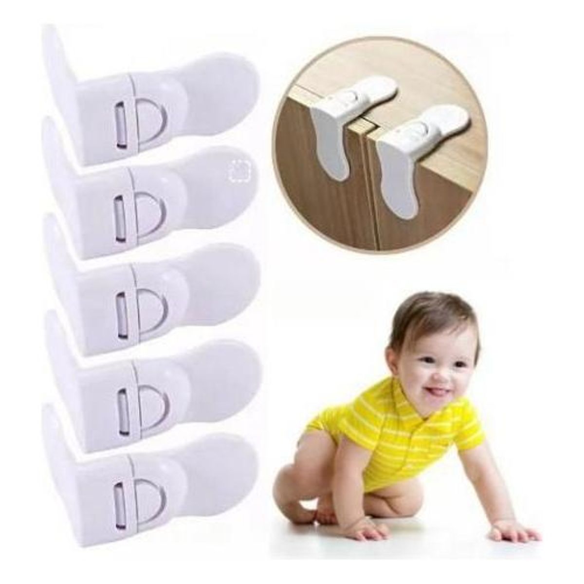 GENERICO - Pack de 5 Cerraduras de Seguridad para Niños