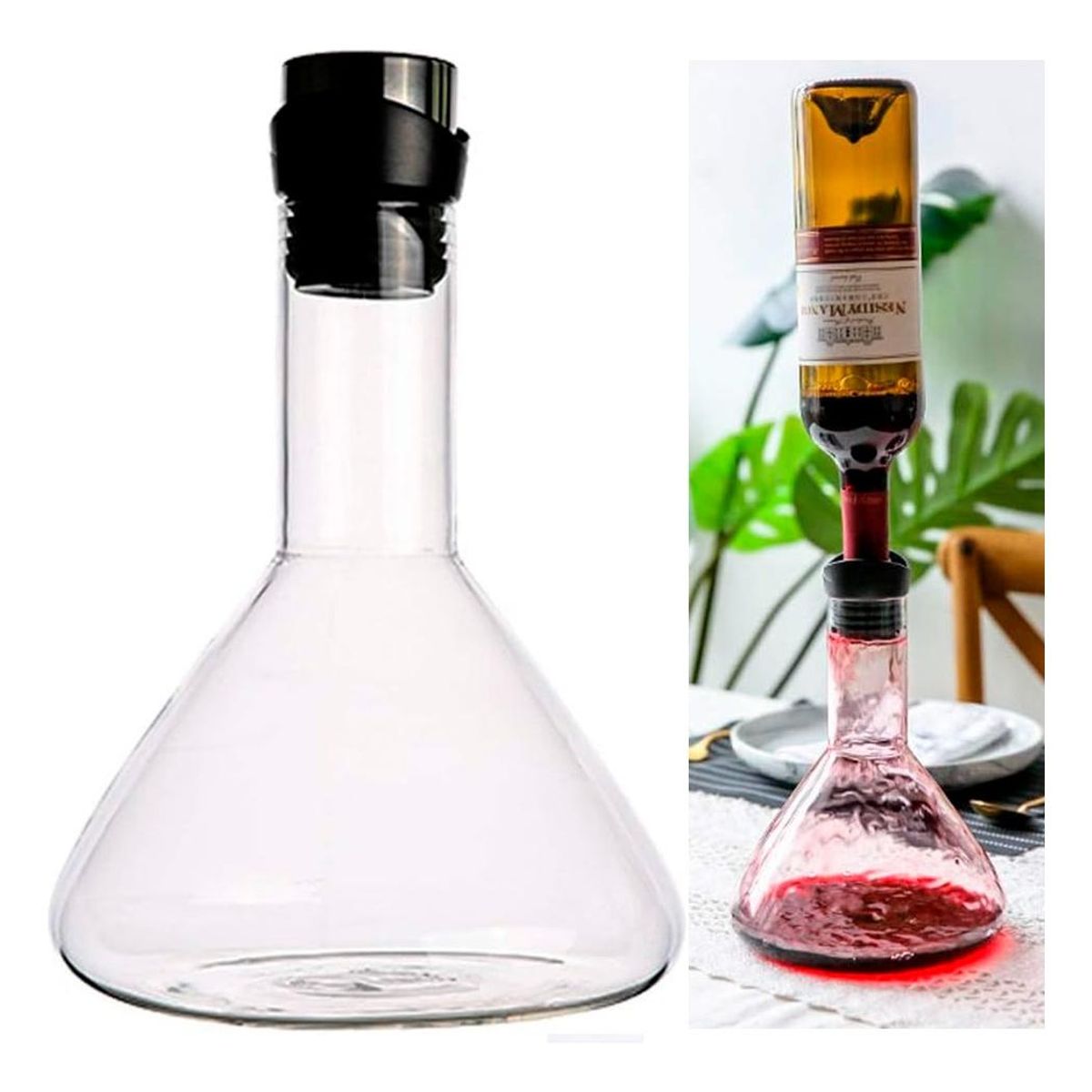 GENERICO - Aireador de Vino Decantador de Cristal 1L