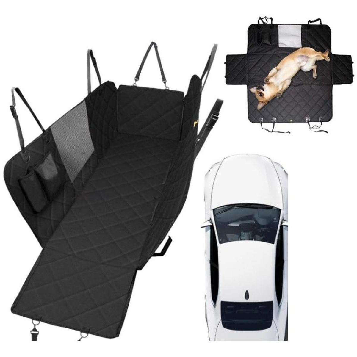 GENERICO - Funda Impermeable para Asiento de Perro - Alta Calidad Negro