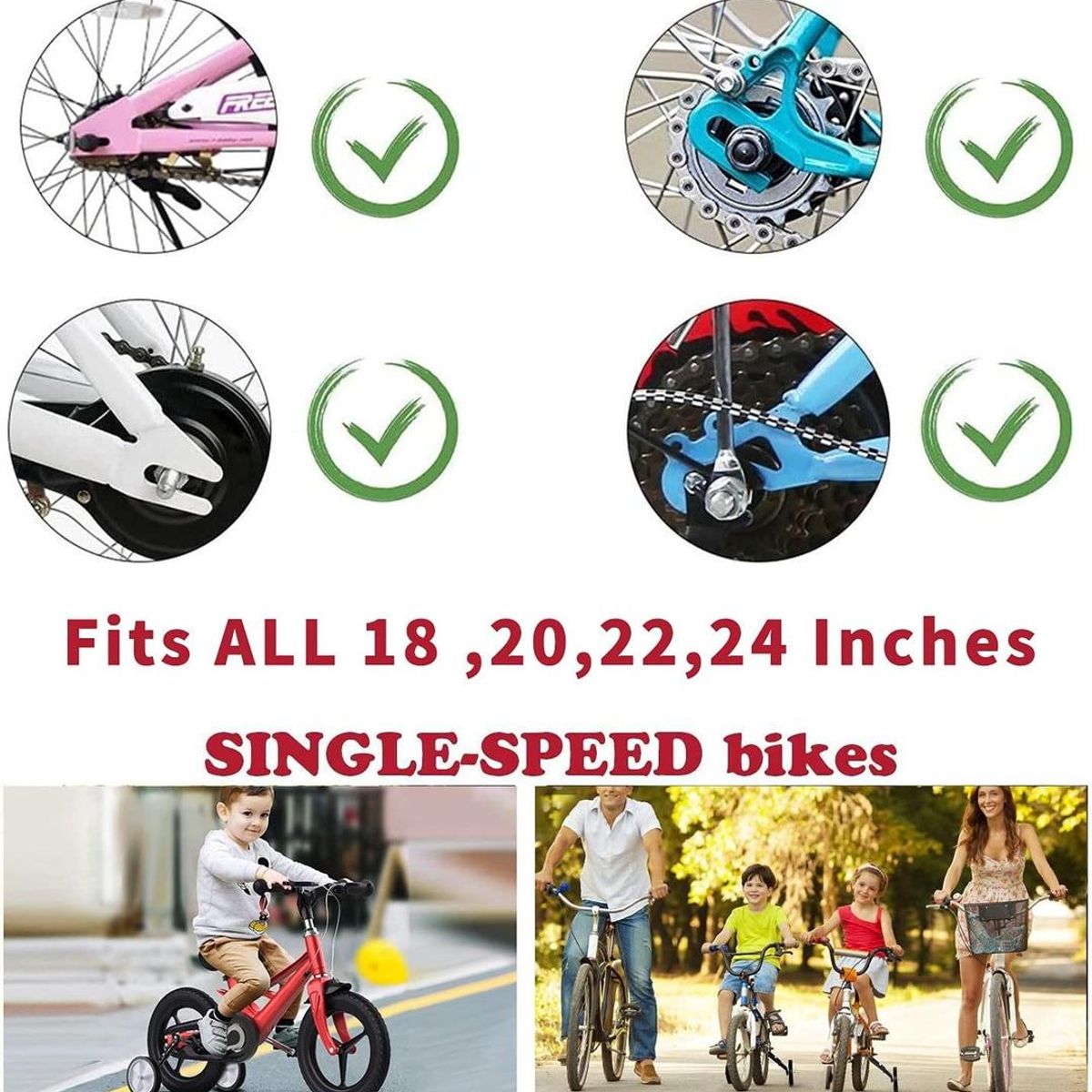 GENERICO - Ruedas Laterales Estabilizadoras Regulables para Bicicletas 12-24