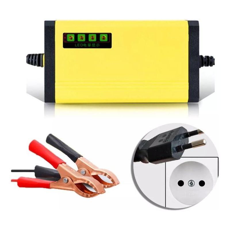 GENERICO - Cargador Inteligente de Batería 12V 2Ah para Mantener Cargas