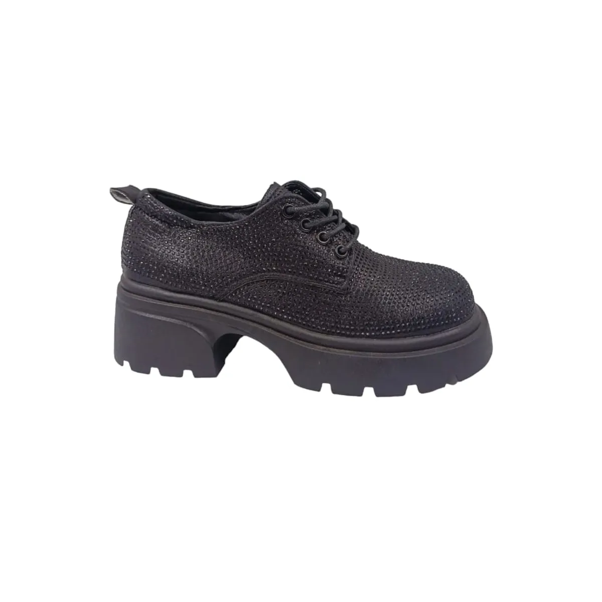 HERIEL - Zapato Negro Brillo Plataforma Mujer