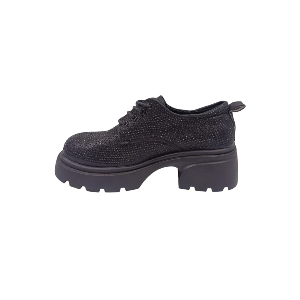 HERIEL - Zapato Negro Brillo Plataforma Mujer