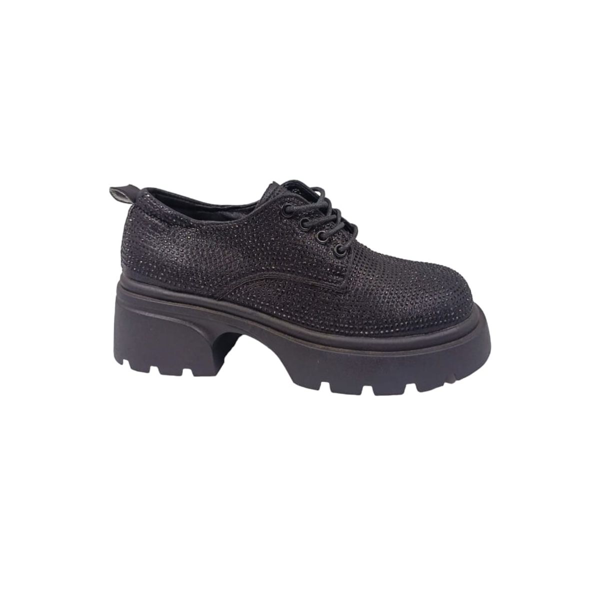 HERIEL - Zapato Negro Brillo Plataforma Mujer