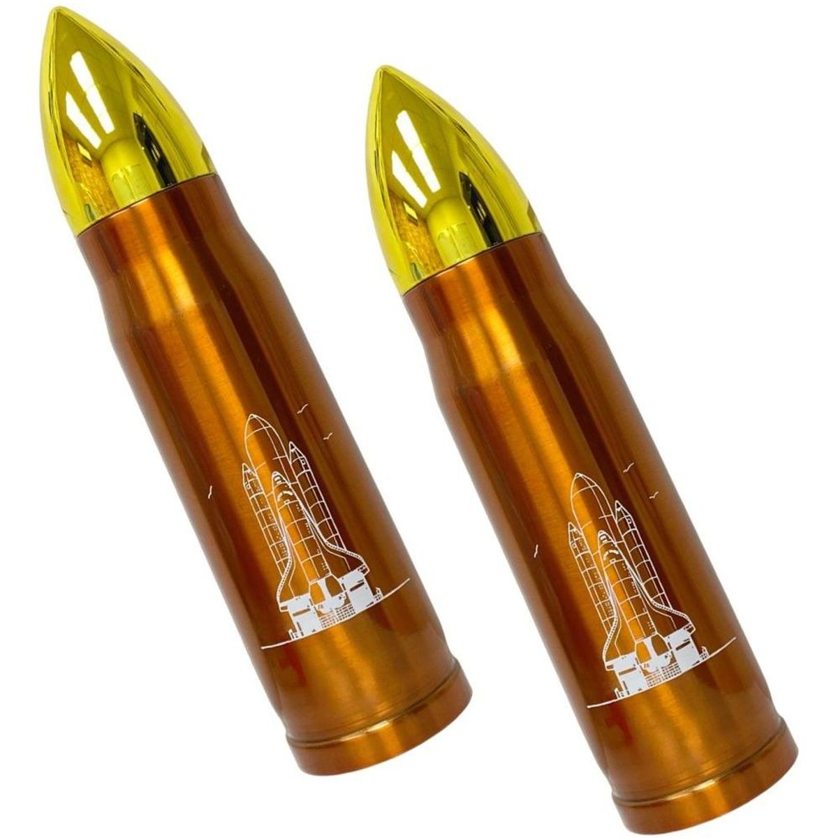 GENERICO - Termo Metal Forma de Bala 350ml - Pack de 2