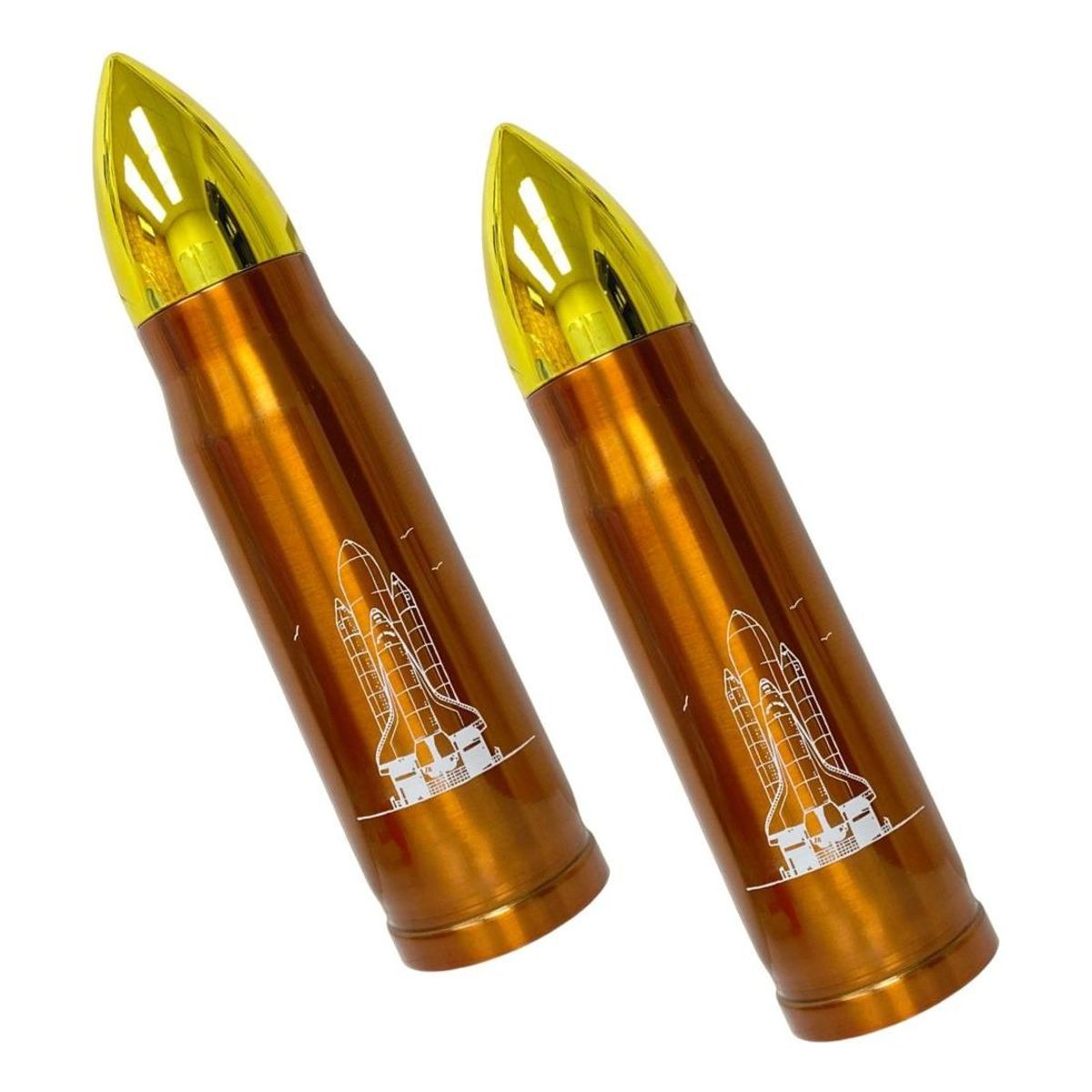 GENERICO - Termo Metal Forma de Bala 350ml - Pack de 2