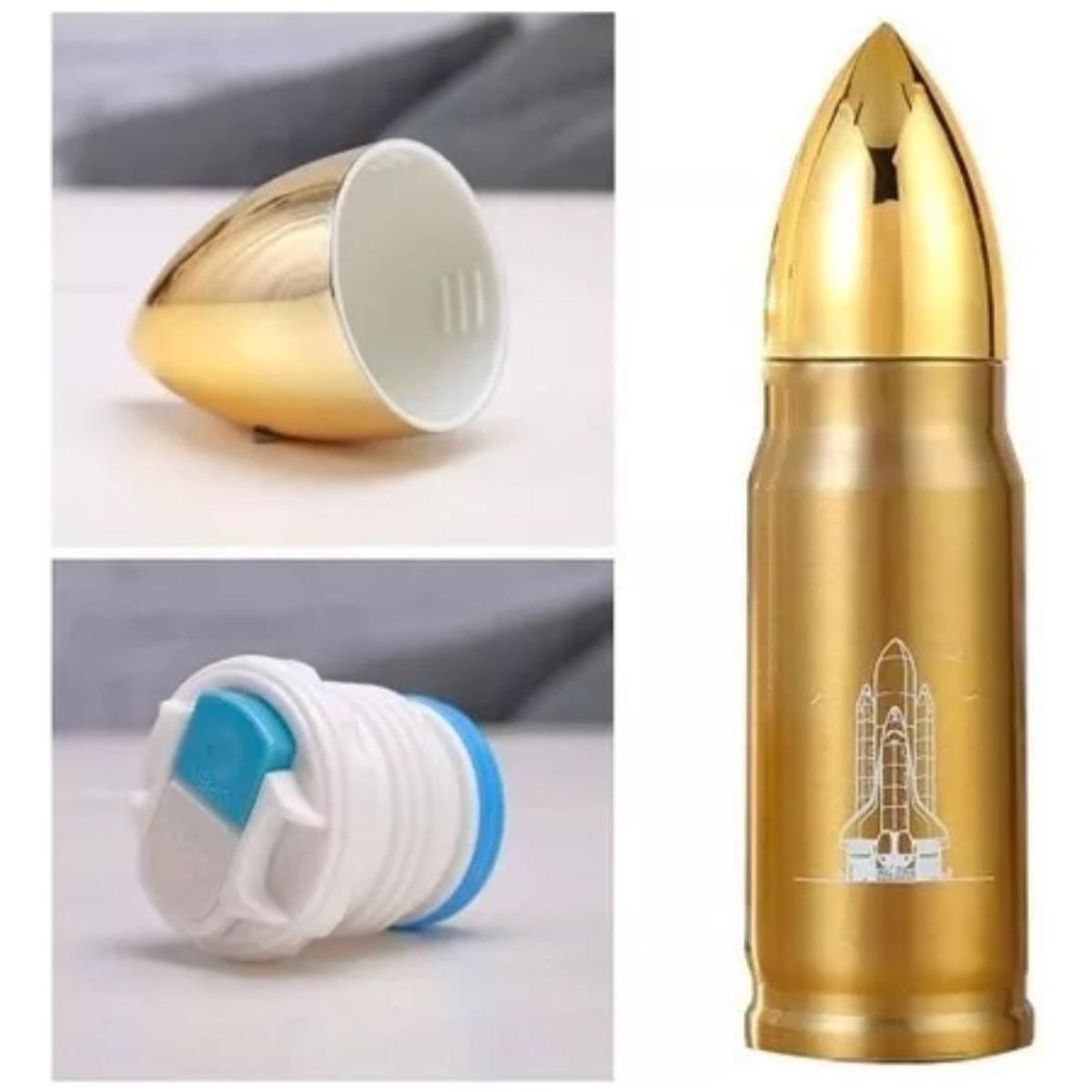 GENERICO - Termo Metal Forma de Bala 350ml - Pack de 2