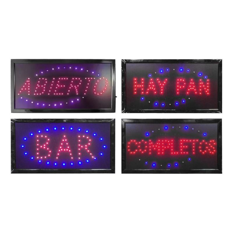 GENERICO - Letrero LED Luminoso Abierto para Tiendas - 48x25 cm