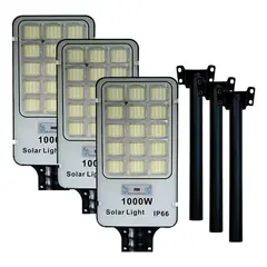 GENERICO - Pack de 3 Focos Solares LED de 1000W para Exteriores