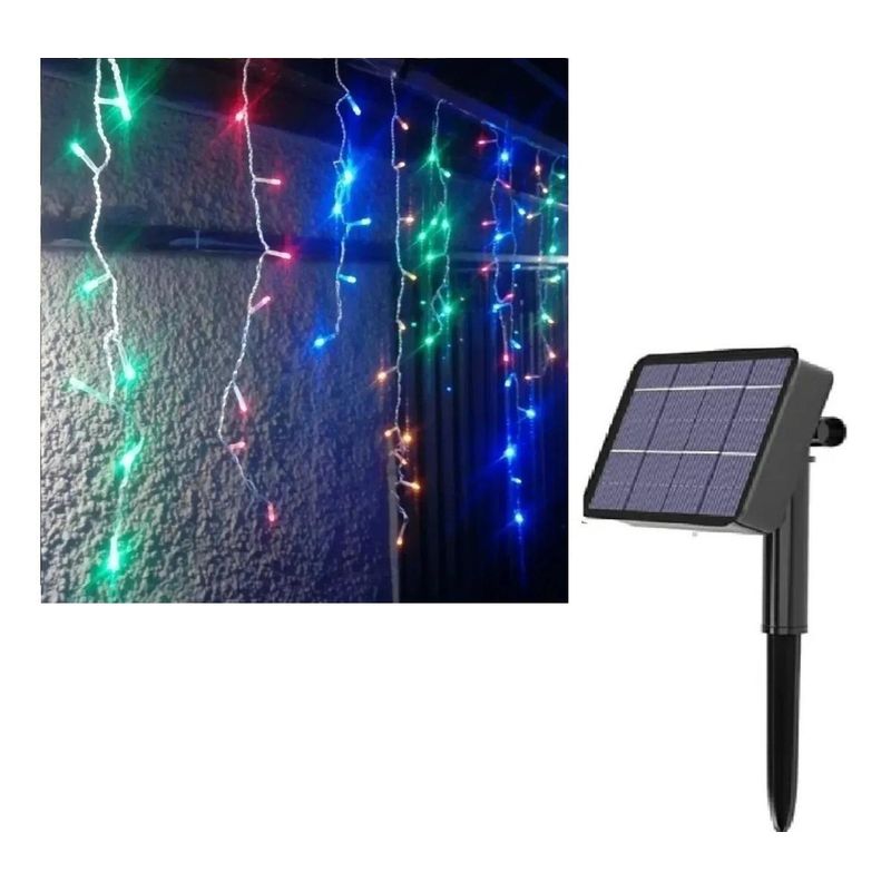 GENERICO - Cascada de Luces LED Solares para Decoración Navideña 120 LEDs