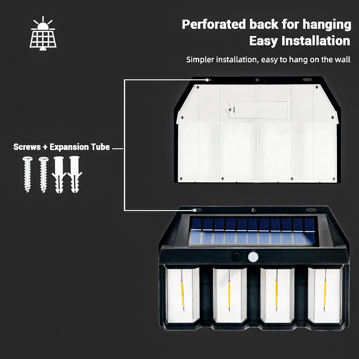 GENERICO - Aplique Solar LED de Exterior con Sensor de Movimiento - Pack de 6