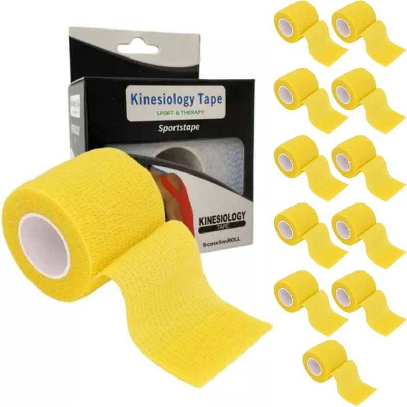 GENERICO - Pack de 12 Cintas Kinesiológicas Elásticas 5m para Deporte