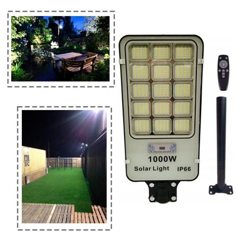 GENERICO - Foco Solar 1000W con Poste y 420 LED para Exterior