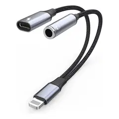 GENERICO - Adaptador Lightning a Jack para Audífonos y Carga