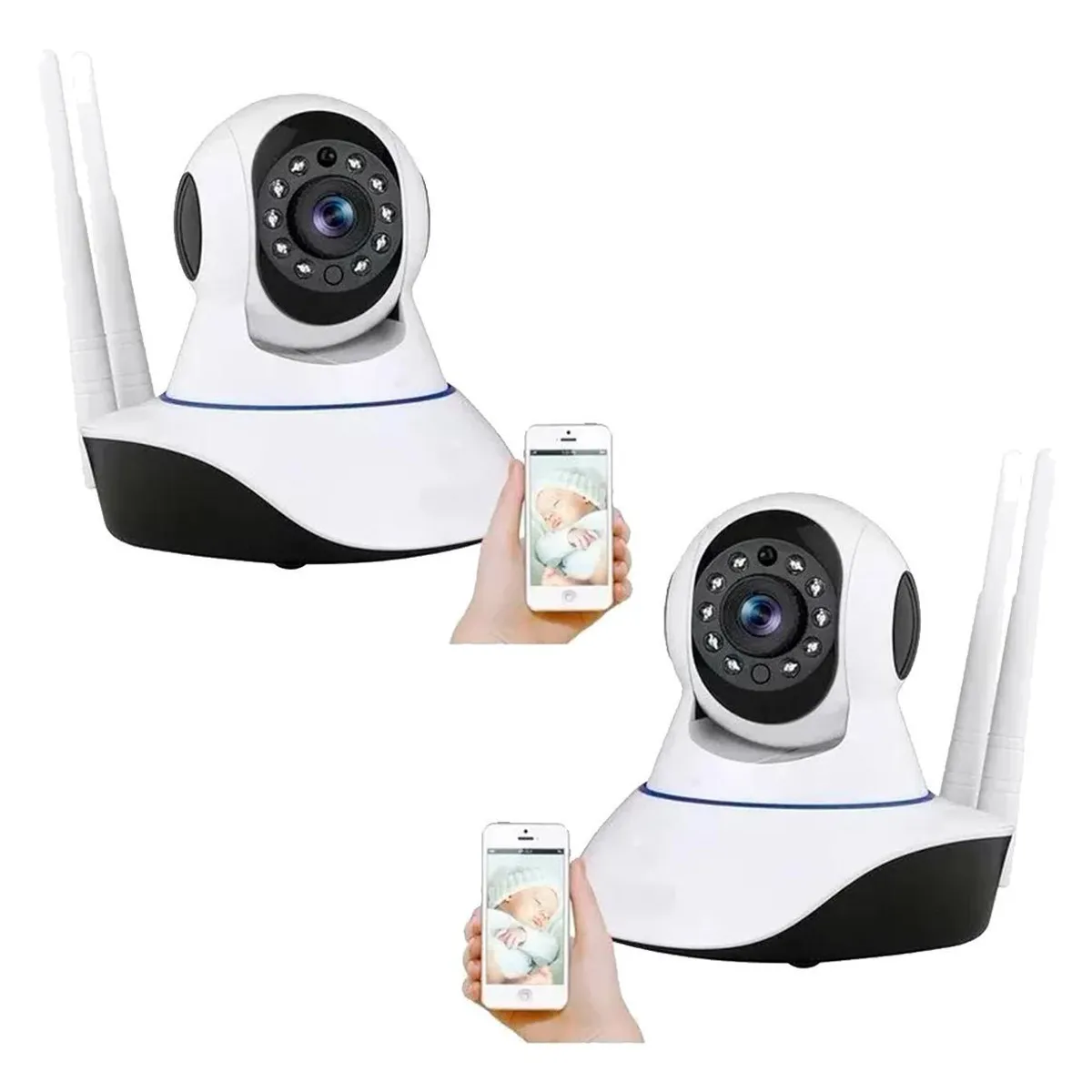 GENERICO - Cámara IP Wifi HD con Visión Nocturna y Rotación 360°