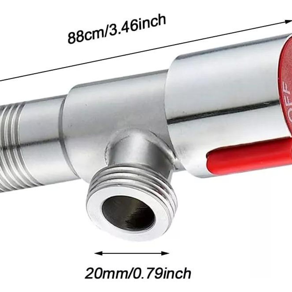 GENERICO - Pack de 5 Llaves de Paso Angular de Acero Inoxidable 12"