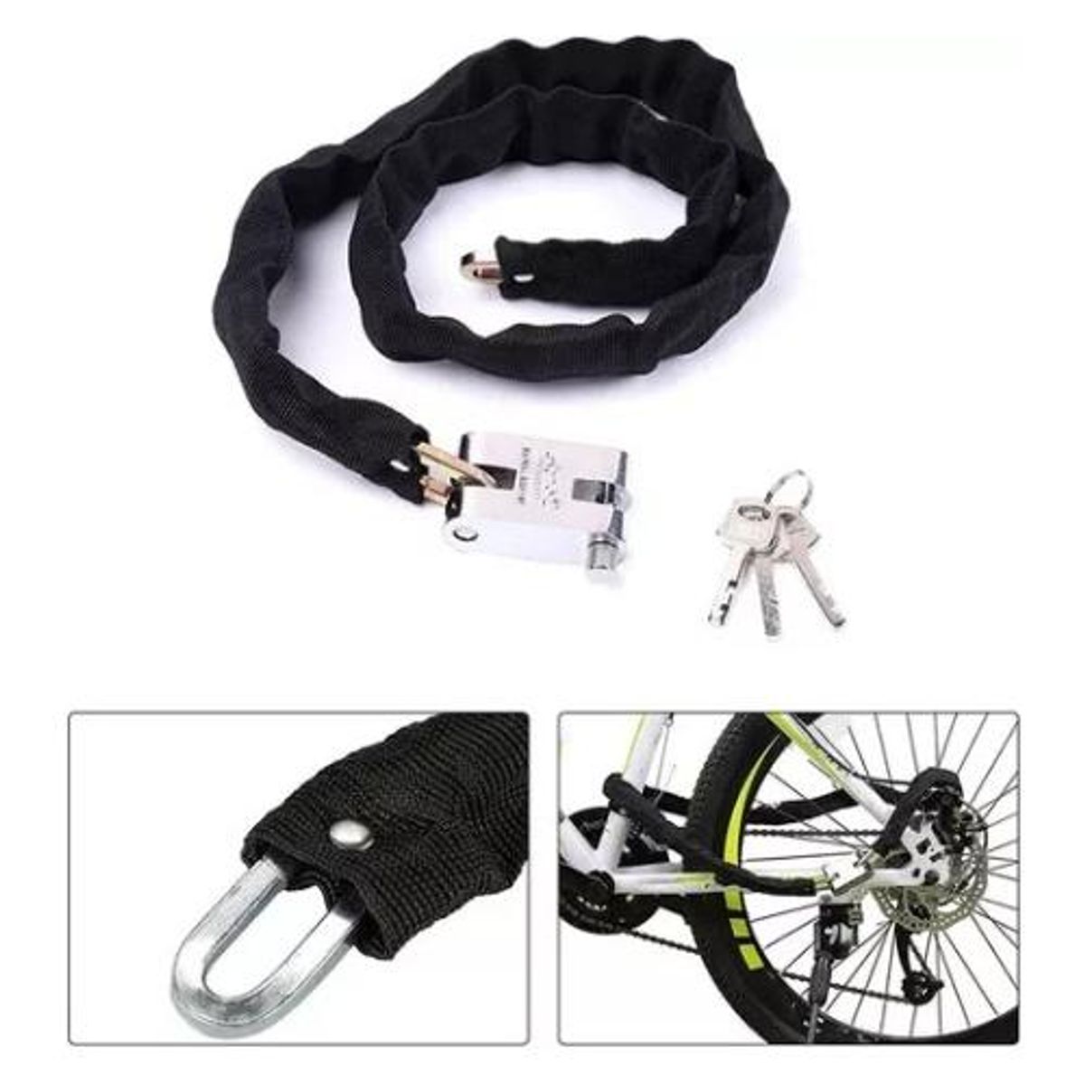 GENERICO - Candado de Cadena de 101 cm para Motos y Bicicletas