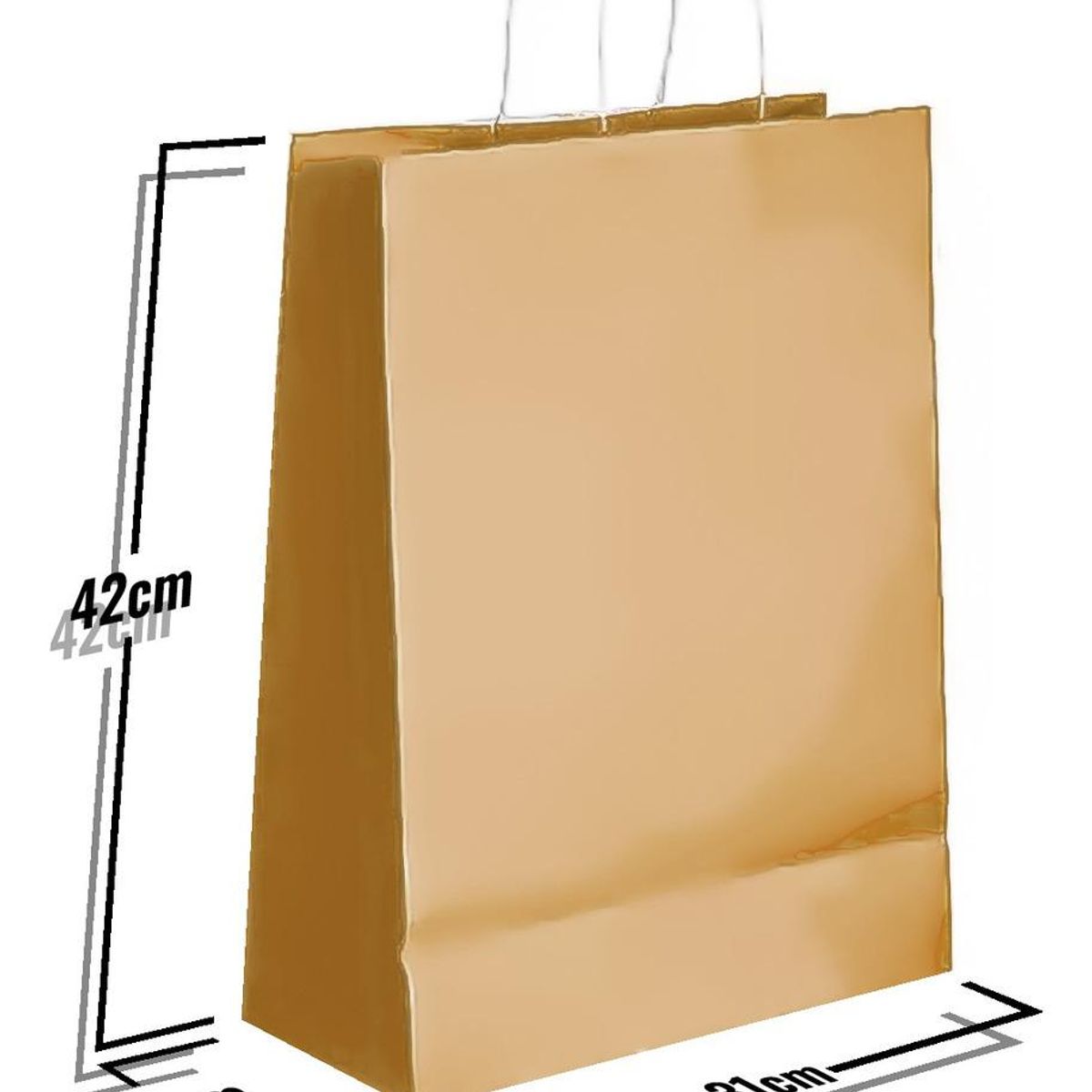 GENERICO - Pack de 12 Bolsas de Papel Kraft con Asa 42x31x12 cm