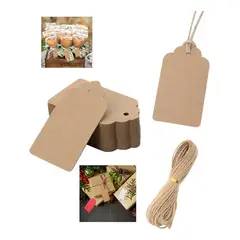 GENERICO - Etiquetas de Papel Kraft para Bricolaje - 250 Unid 4x9 cm