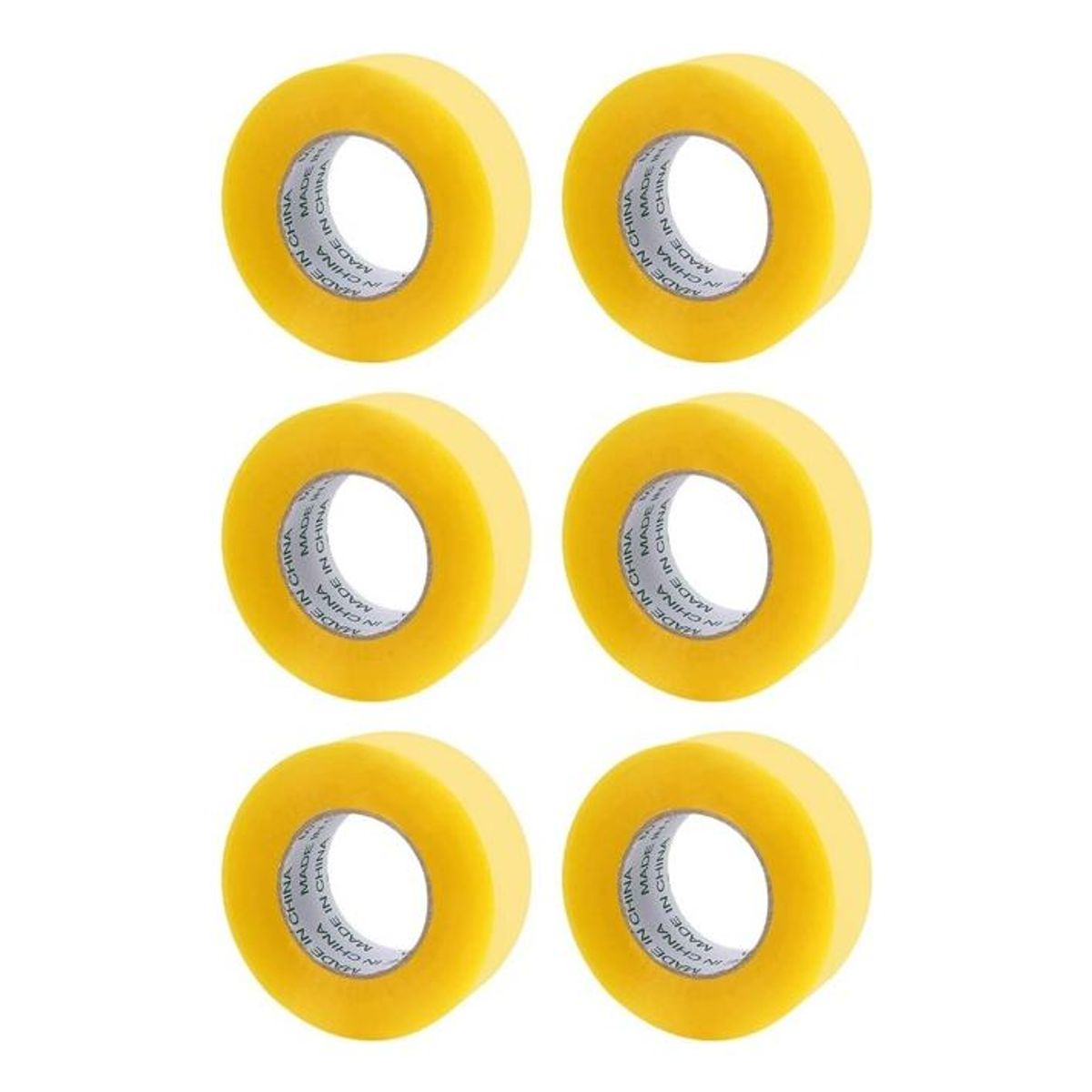 GENERICO - Pack de 6 Rollos de Cinta Adhesiva Amarilla 300 mts x 48 mm